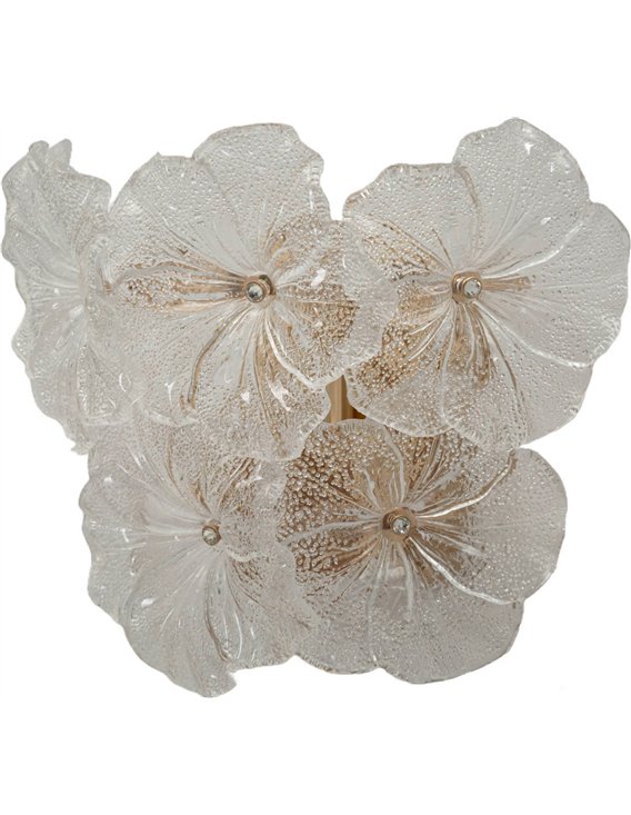 Luminaire mural floral transparent