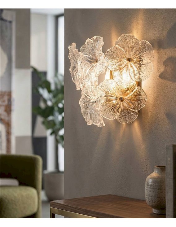 Applique décorative en verre et fer