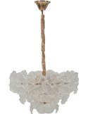 Suspension fleur en verre glamour, transparente, à fleurs de verre superposées