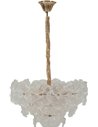 Suspension fleur en verre glamour, transparente, à fleurs de verre superposées