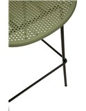 Détail des perforations de l'assise et du repose-pieds noir