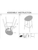 Schéma de montage du tabouret de bar en quatre étapes