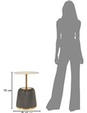 Schéma de dimensions du bout de canapé gris, diamètre 40 cm