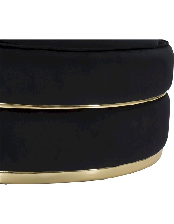 Détail de la bande dorée et de l'assise noire du fauteuil