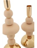 Schéma de dimensions des bougeoirs beige rosé, 30 cm et 22 cm, diamètre 10 cm