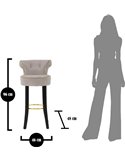Tabouret de bar gris taupe en mise en situation près d'un plan de travail en marbre