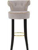 Schéma coté du tabouret gris taupe avec hauteur de 96 cm et silhouette humaine