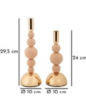 Schéma de dimensions des bougeoirs beige rosé, diamètre 10 cm