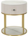 Table de chevet ronde avec tiroir