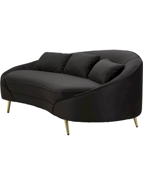 Détail de la piping et de l'assise noire du canapé