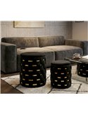 Lot de 2 poufs ronds avec rangement tressé