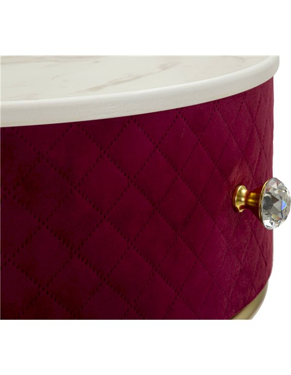 Coiffeuse ronde avec pouf intégré