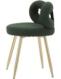 Chaise mini bouclette au dossier enveloppant, vue de dessus de l'assise ronde
