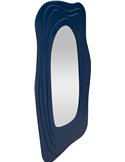 Miroir mural organique bleu vu de profil