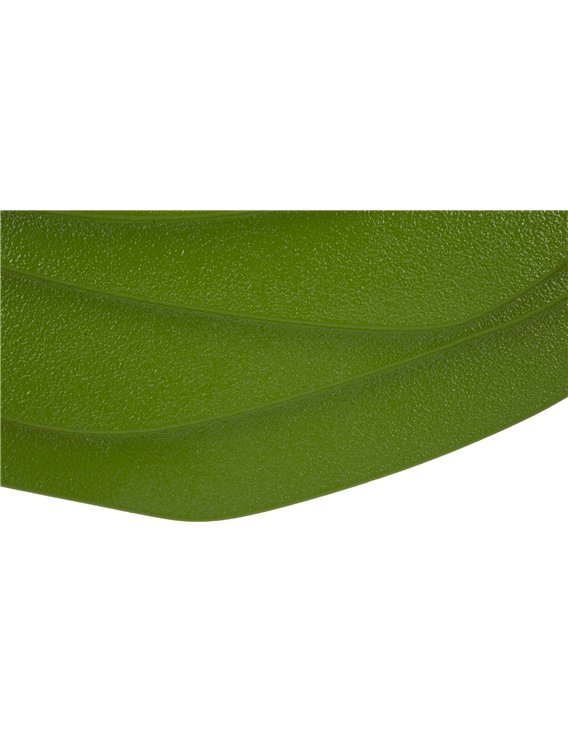 Détail du bas du cadre vert aux couches superposées