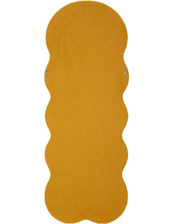 Dos du miroir ondulé jaune avec deux attaches métalliques
