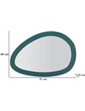 Miroir vert avec cotes de 71 cm de large, 48 cm de haut et 1,5 cm d'épaisseur