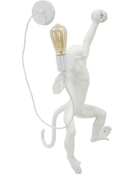 Applique murale singe avec ampoule apparente