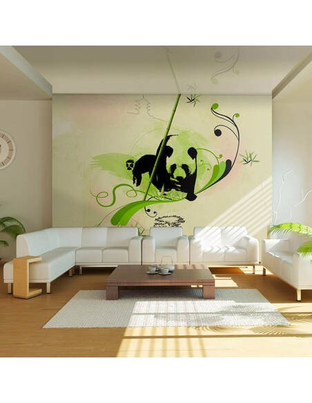Papier peint PANDA DANS LA FORÊT DE BAMBOUS - par Artgeist