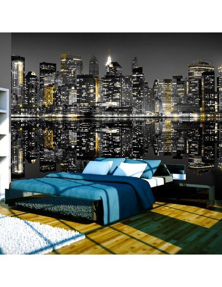 Papier peint NEW YORK D’OR ET D’ARGENT - par Artgeist