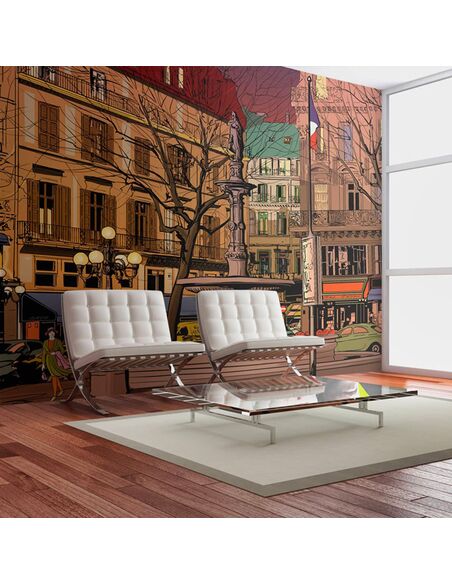 Papier peint WALK THROUGH THE FRENCH SQUARE - par Artgeist