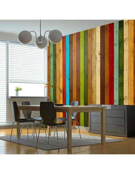 Papier peint WOODEN RAINBOW - par Artgeist