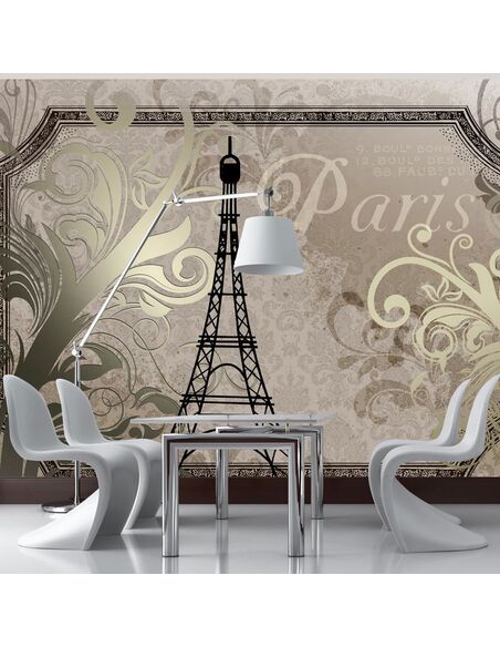 Papier peint VINTAGE PARIS GOLD - par Artgeist