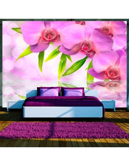 Papier peint ORCHIDS IN LILAC COLOUR - par Artgeist