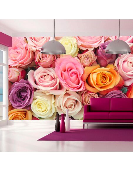 Papier peint ROSES PASTELS - par Artgeist