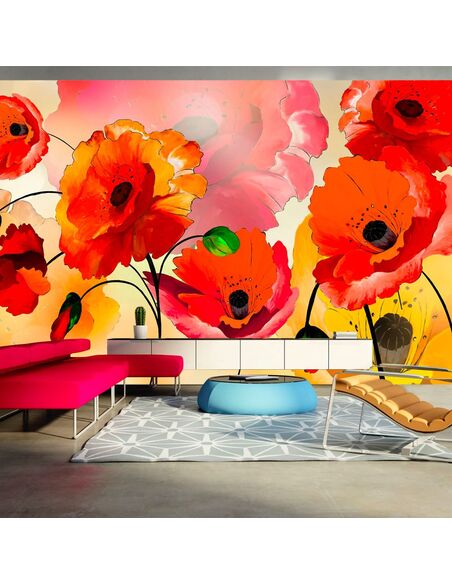Papier peint grand format VELVET POPPIES - par Artgeist