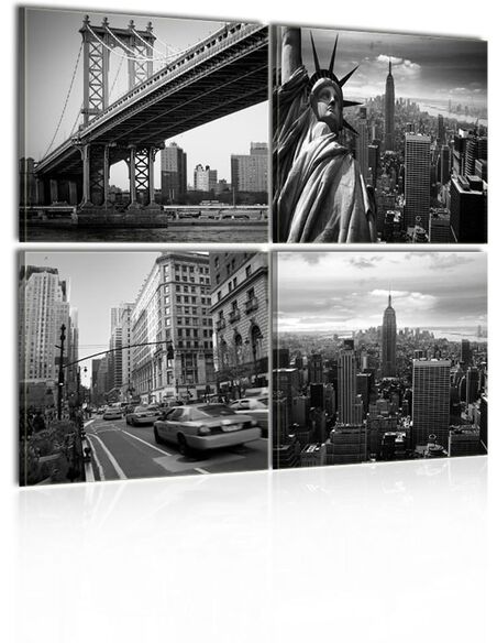 Tableau, en 4 Tableaux, ÉLÉGANCE DE NEW YORK - par Artgeist