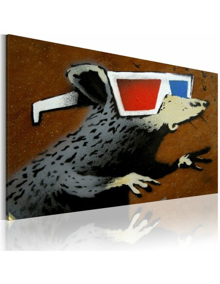 Tableau RAT AVEC DES LUNETTES 3D Bansky - par Artgeist