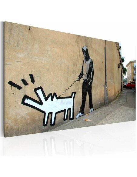 Tableau CHIEN QUI ABOIE NE MORD PAS Bansky - par Artgeist