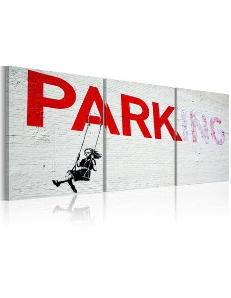 Tableau FILLE SUR LA BALANÇOIRE Bansky - par Artgeist