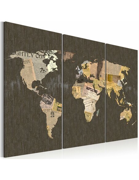 Tableau NOUVELLES DU MONDE Triptyque - par Artgeist