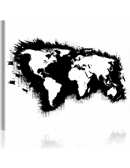 Tableau CARTE MONOCHROMATIQUE DU MONDE - par Artgeist