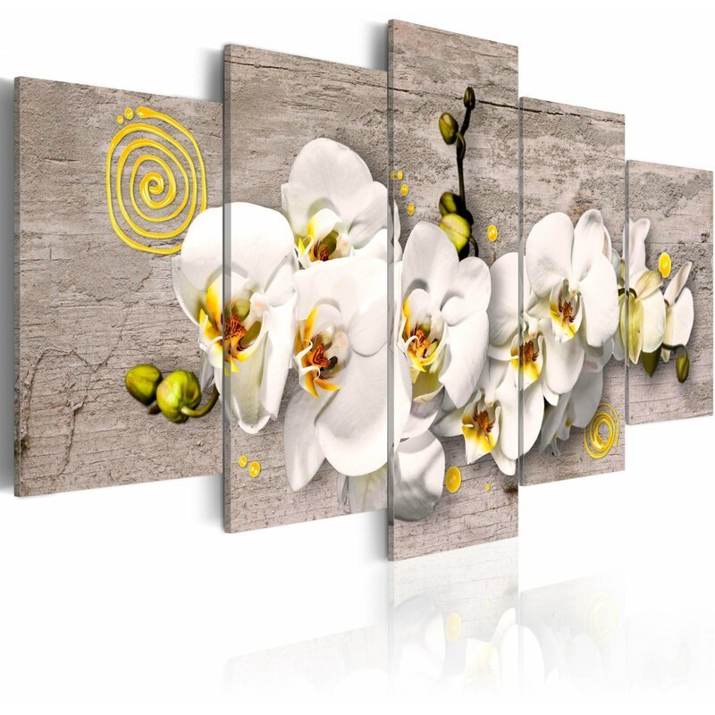 Tableau - 5 tableaux - Sunny orchids - 5 pieces - par Artgeist