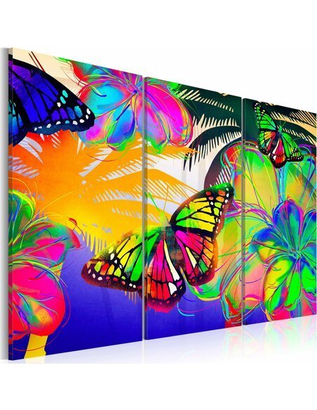 Tableau Triptyque - Papillons exotiques - par Artgeist