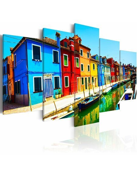 Tableau MAISONS AUX COULEURS DE L’ARC-EN-CIEL - par Artgeist