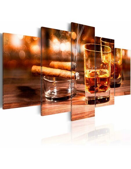 Tableau - 5 tableaux - Whiskey and cigar - par Artgeist