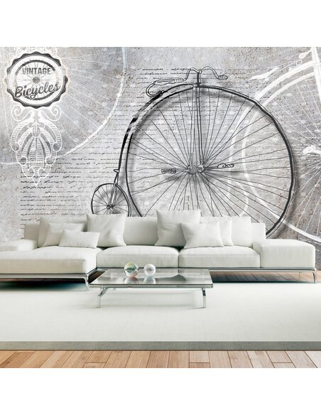 Papier peint VINTAGE BICYCLES EN N&B - par Artgeist