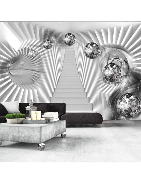 Papier peint ESCALIER EN ARGENT - par Artgeist
