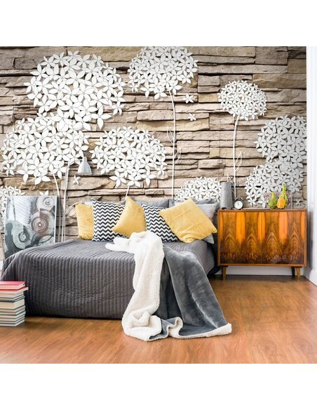 Papier peint FLOWERS ON THE STONE - par Artgeist