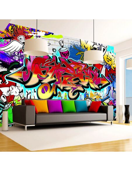 Papier peint STREET ART:RED THEME - par Artgeist