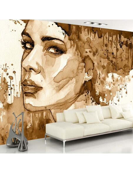 Papier peint FEMALE PORTRAIT SEPIA - par Artgeist