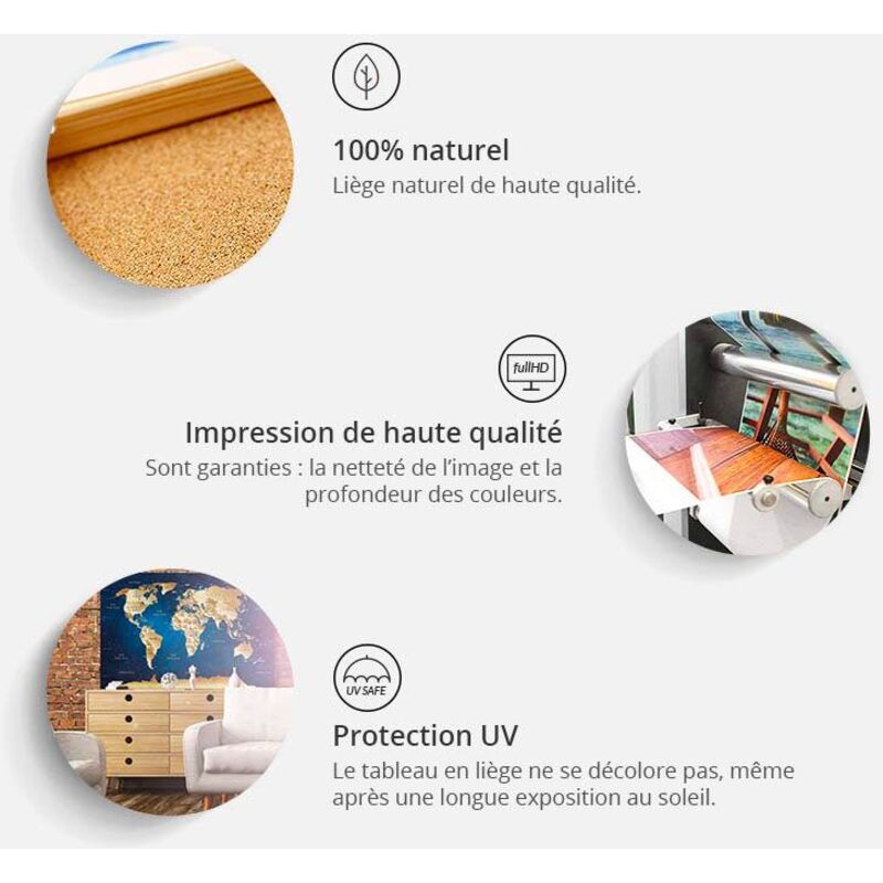 Tableau en liège TRAVEL BROADENS THE MIND Triptyque - par Artgeist