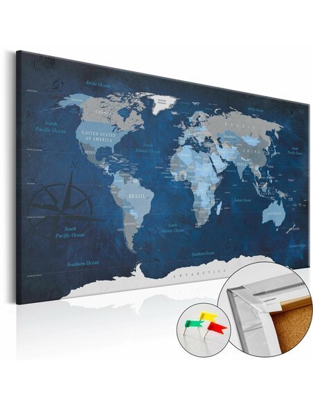 Tableau en liège DARK BLUE WORLD - par Artgeist