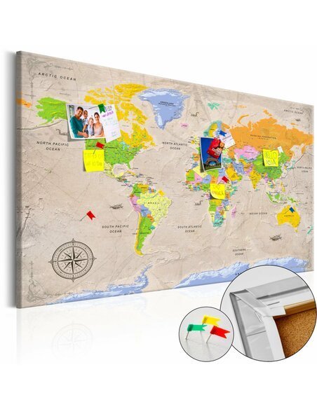 Tableau en liège MAPS: Vintage STYLE - par Artgeist