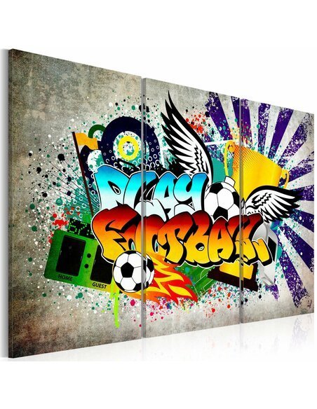 Tableau Triptyque - Fièvre de football - par Artgeist