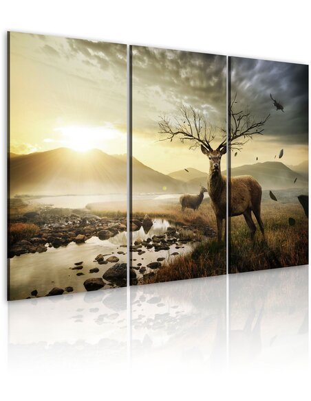 Tableau CERFS AVEC UN BOIS  - par Artgeist